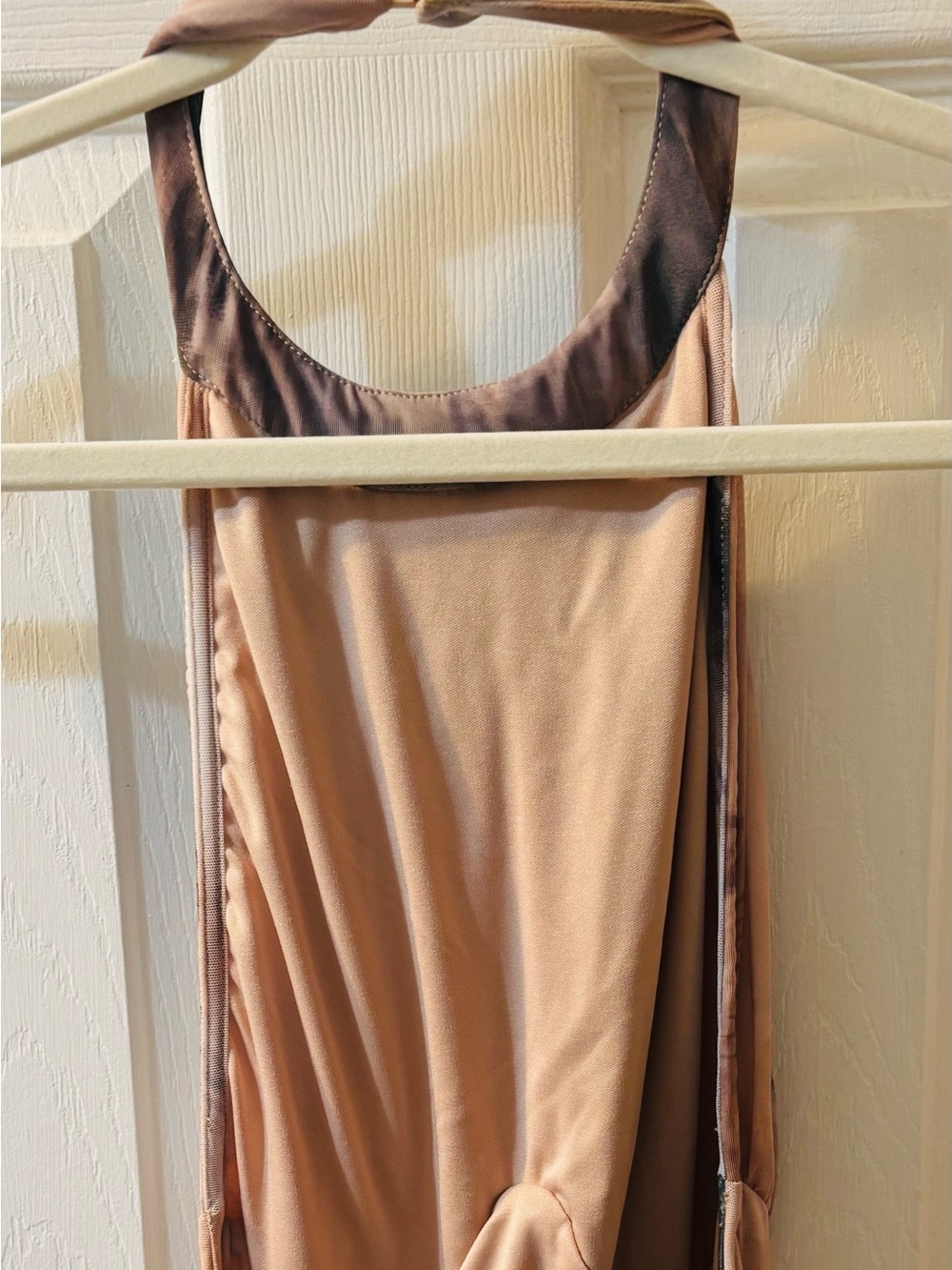 Anthropologie Halter Maxi Dress in Blush and Gray Abstract Print - Picture 7 of 8